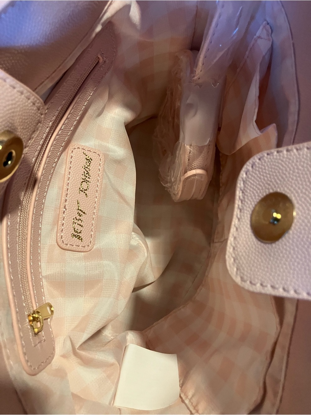 Betsey Johnson Light Pink Scalloped Top Tote with Scarf Accent - Picture 4 of 6